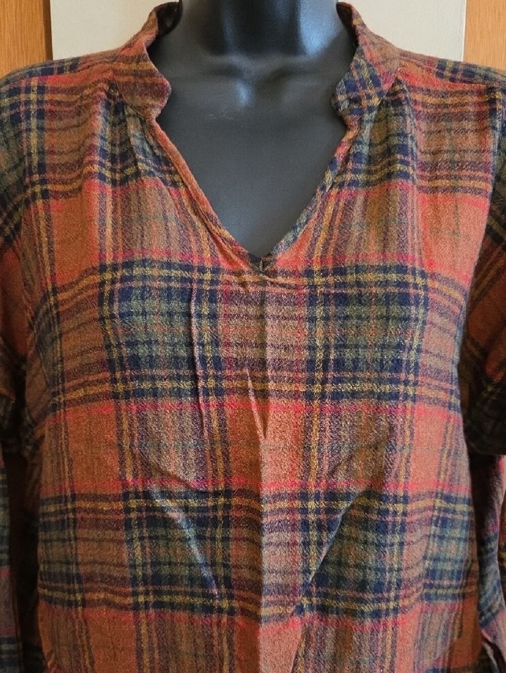 Madewell Plaid Split-Neck Plaid Tunic